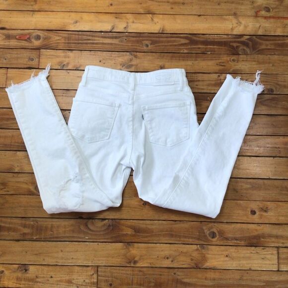 LEVI’S 721 distressed high rise skinny  denim jeans 26 white - Picture 3 of 12